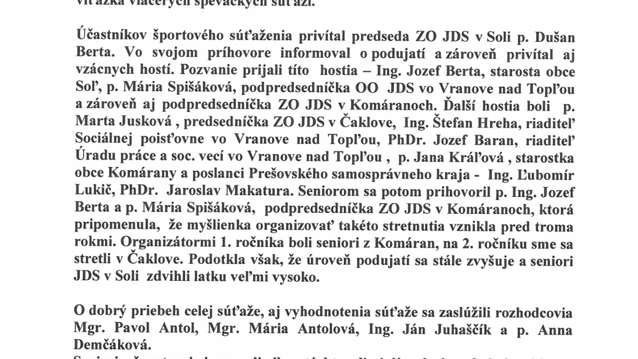 Olympiáda Toplianskych seniorov Soľ 2017 