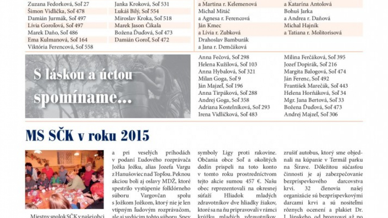 Solianske noviny 2015 Solianske noviny 2015
