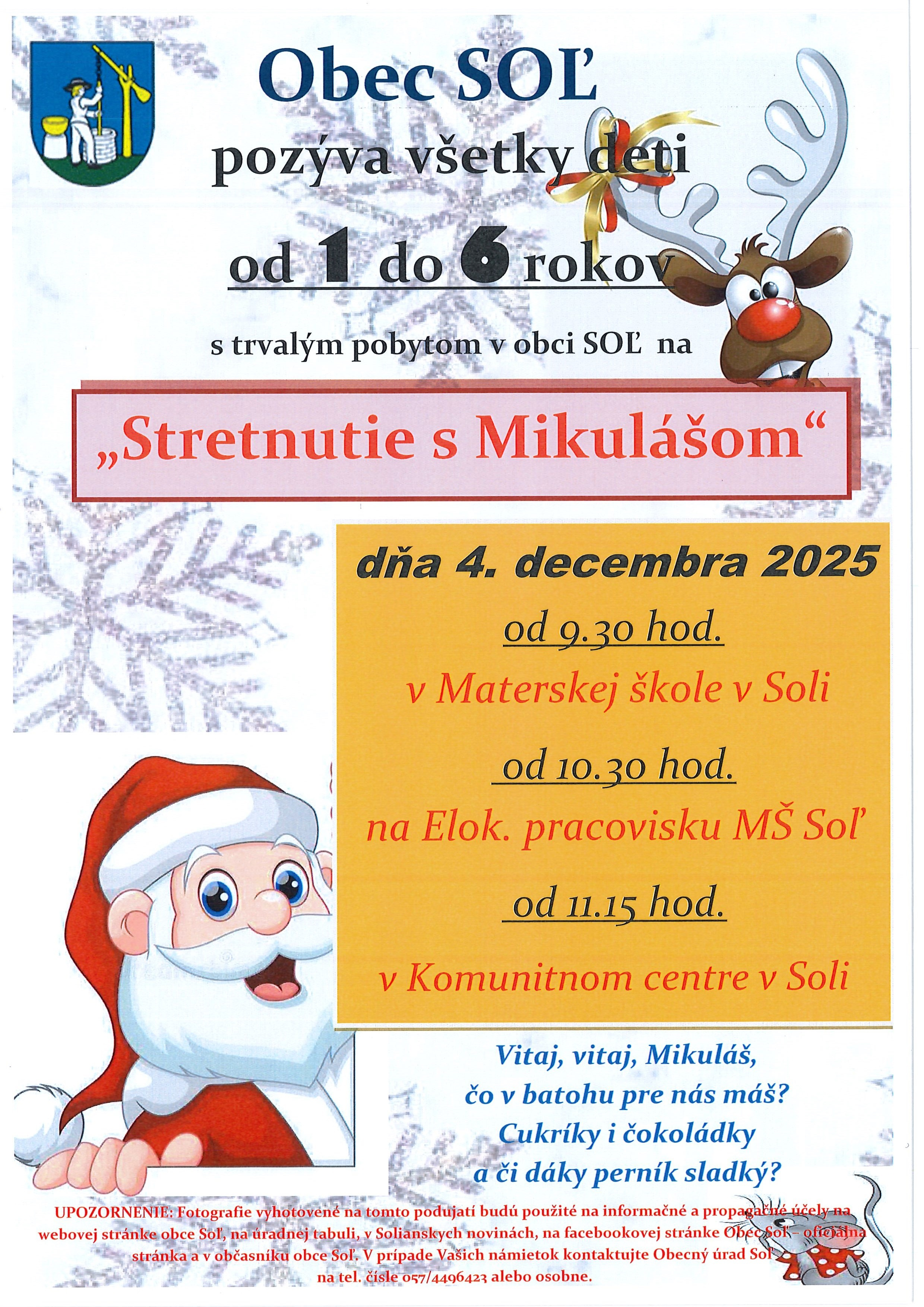 Plagát stretnutie s Mikulášom