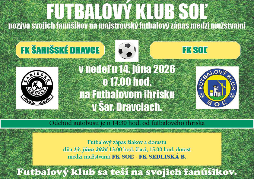 Plagát pozvánka na futbalový zápas