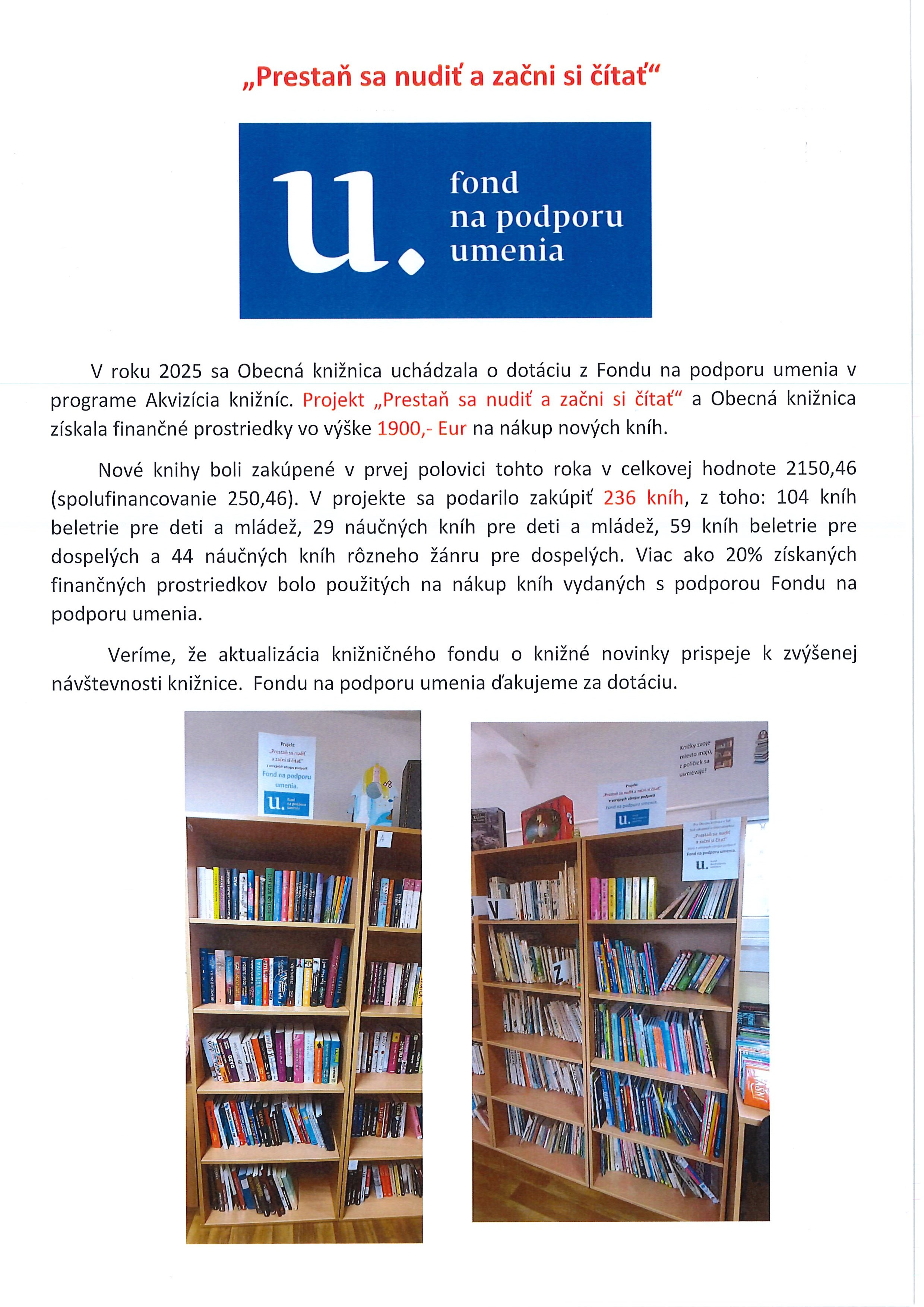 Plagát informácia o získanej dotácie