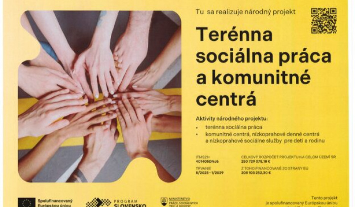 Fotka - Terénna sociálna práca a komunitné centrá 08/2023 - 01/2029