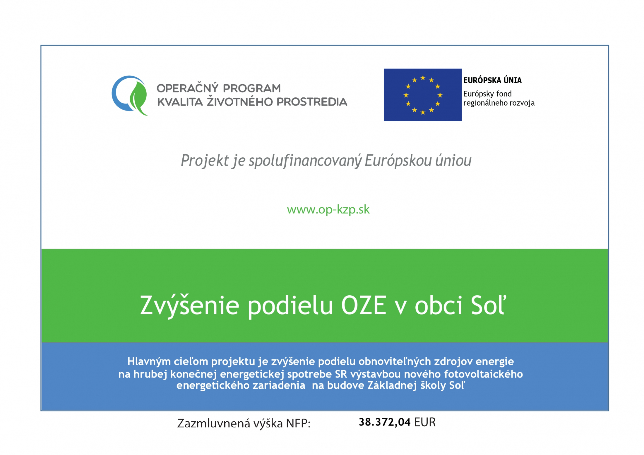 Fotka - Zvýšenie podielu OZE v obci Soľ